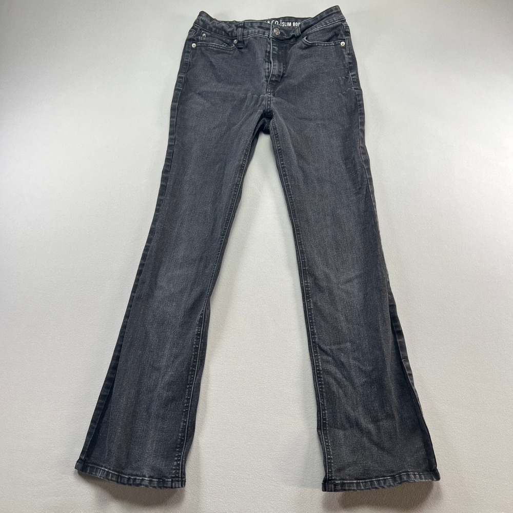 Roebuck & Co Jeans Womens 6 Black Denim Cotton Stretch Slim Fit Bootcut Leg